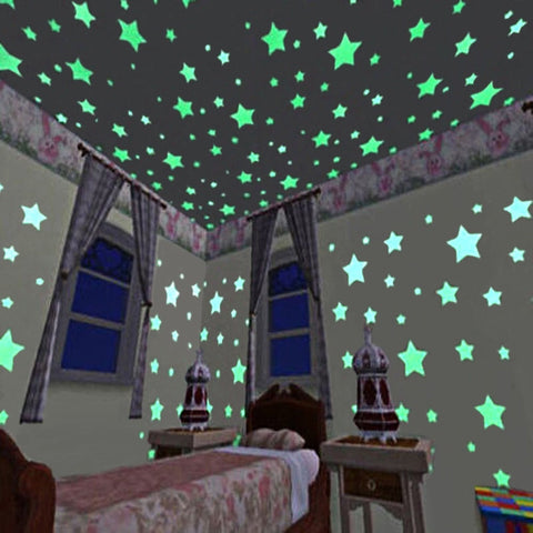 Baby Room 100pcs 3cm Luminous Stars Stickers