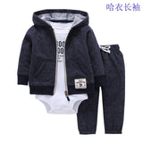 Deer Coat+Cotton Romper+Full Length Pants 3Pcs Sets