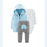 3pcs Newborn Baby Clothes Hooded Sweater