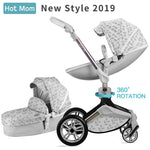 Baby Stroller 3 in 1 Bassinet And Car Seat 360° Rotation Function