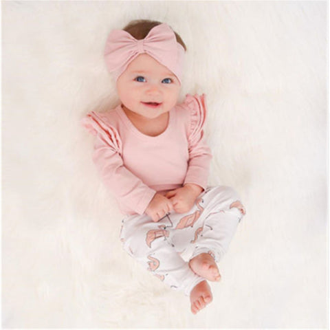 3 Pcs Newborn Baby Clothes (Flamingo)