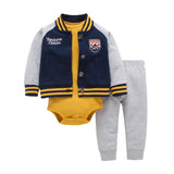 Deer Coat+Cotton Romper+Full Length Pants 3Pcs Sets