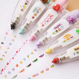Children Cartoon Floral Sticker Tape Pen