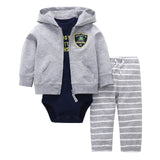 Deer Coat+Cotton Romper+Full Length Pants 3Pcs Sets