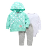 Deer Coat+Cotton Romper+Full Length Pants 3Pcs Sets