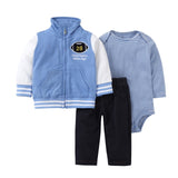 Deer Coat+Cotton Romper+Full Length Pants 3Pcs Sets