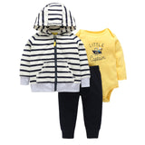 Deer Coat+Cotton Romper+Full Length Pants 3Pcs Sets